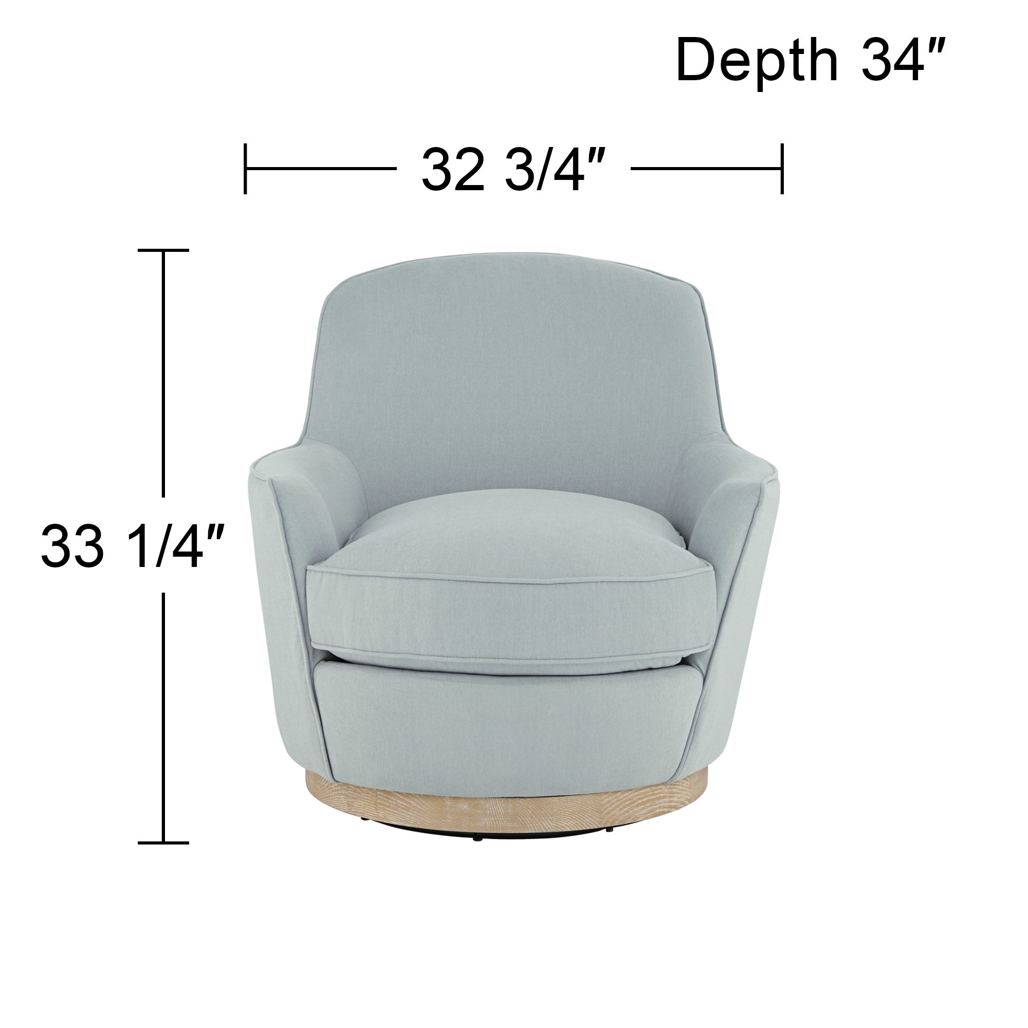 55 Downing Street Kathleen  32 3/4" Wide Light Blue Swivel Chair
