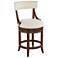 55 Downing Street Lev 24" High Distressed Walnut Linen Counter Stool