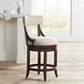 1_55 Downing Street Lev 24" High Distressed Walnut Linen Counter Stool