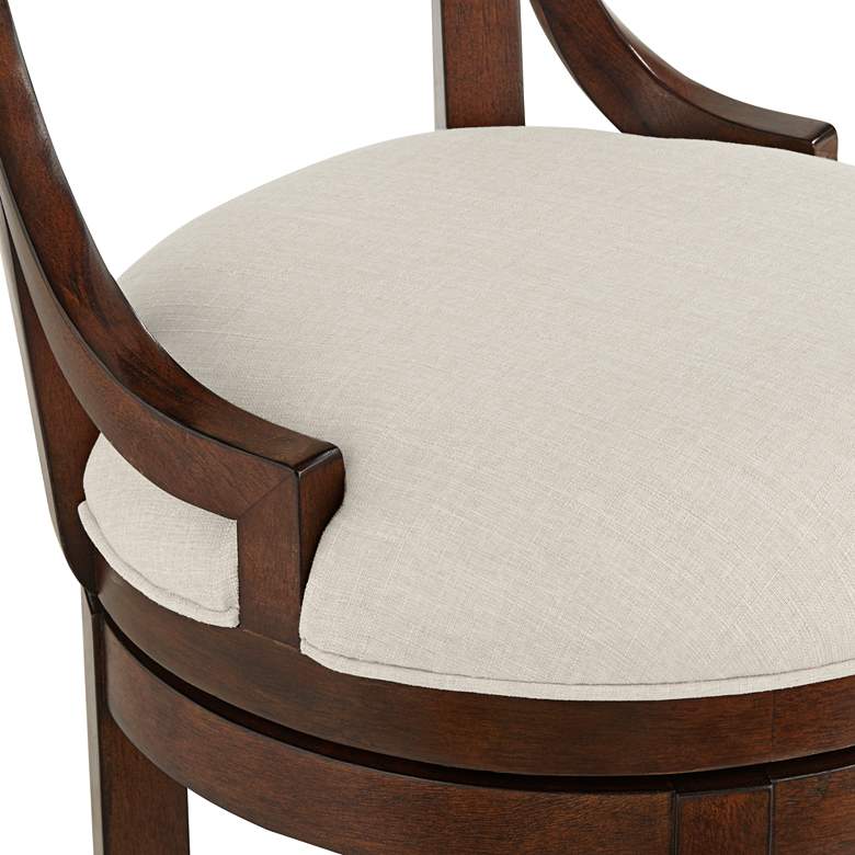 Image 4 55 Downing Street Lev 24" High Distressed Walnut Linen Counter Stool more views
