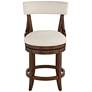 6_55 Downing Street Lev 24" High Distressed Walnut Linen Counter Stool more views