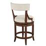55 Downing Street Lev 24" High Distressed Walnut Linen Counter Stool