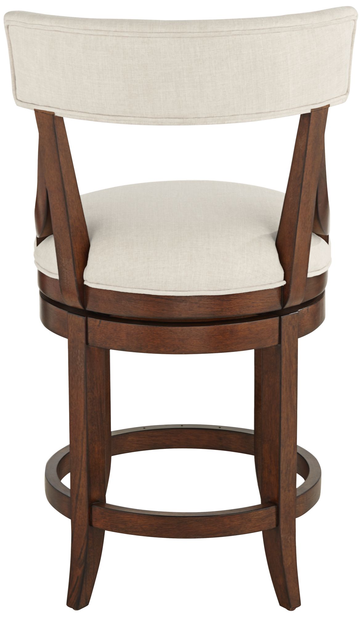 55 Downing Street Lev 24" High Distressed Walnut Linen Counter Stool