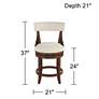 55 Downing Street Lev 24" High Distressed Walnut Linen Counter Stool