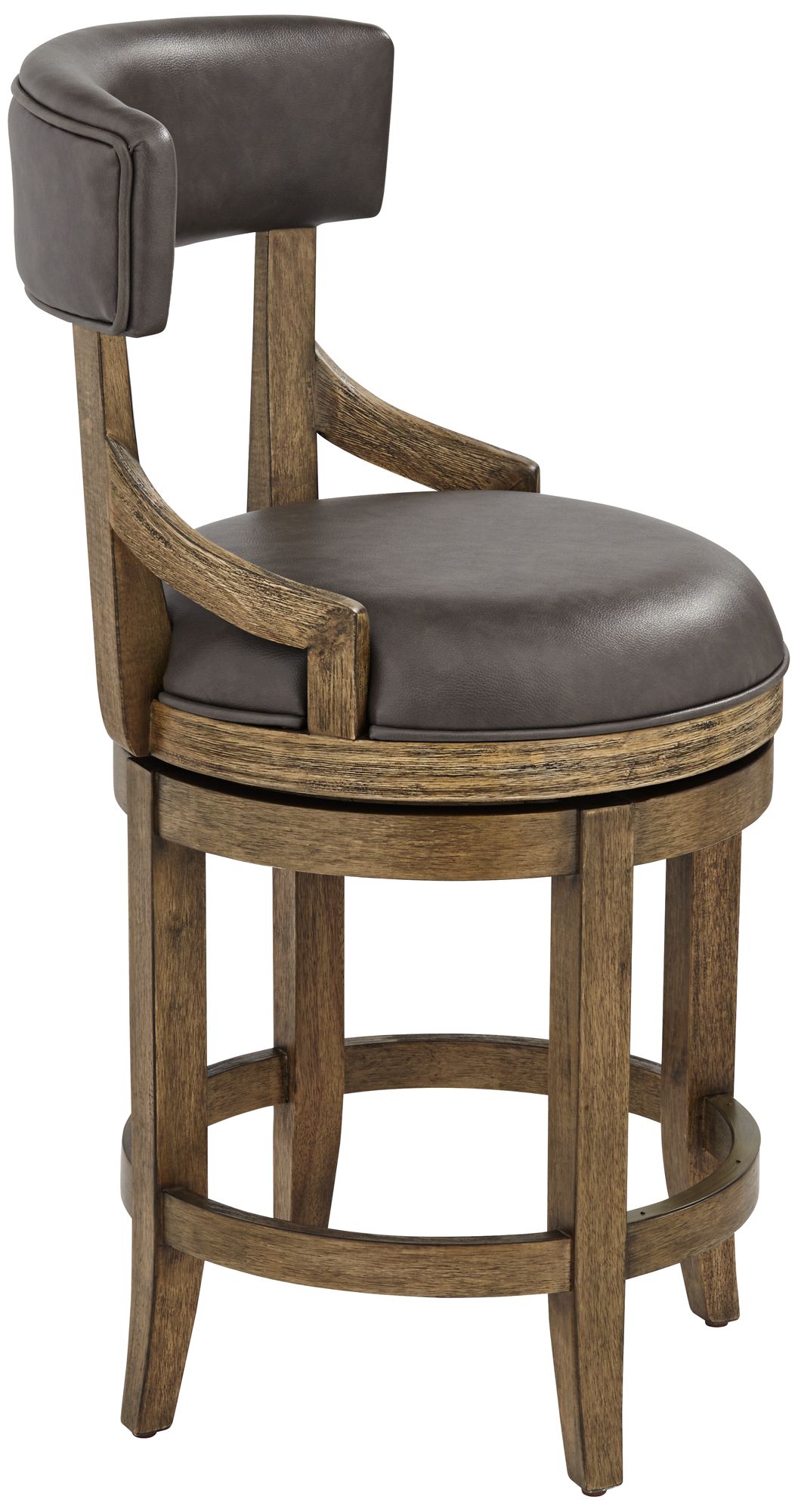 55 Downing Street Lev 24" Vintage Smoke Faux Leather Swivel Stool