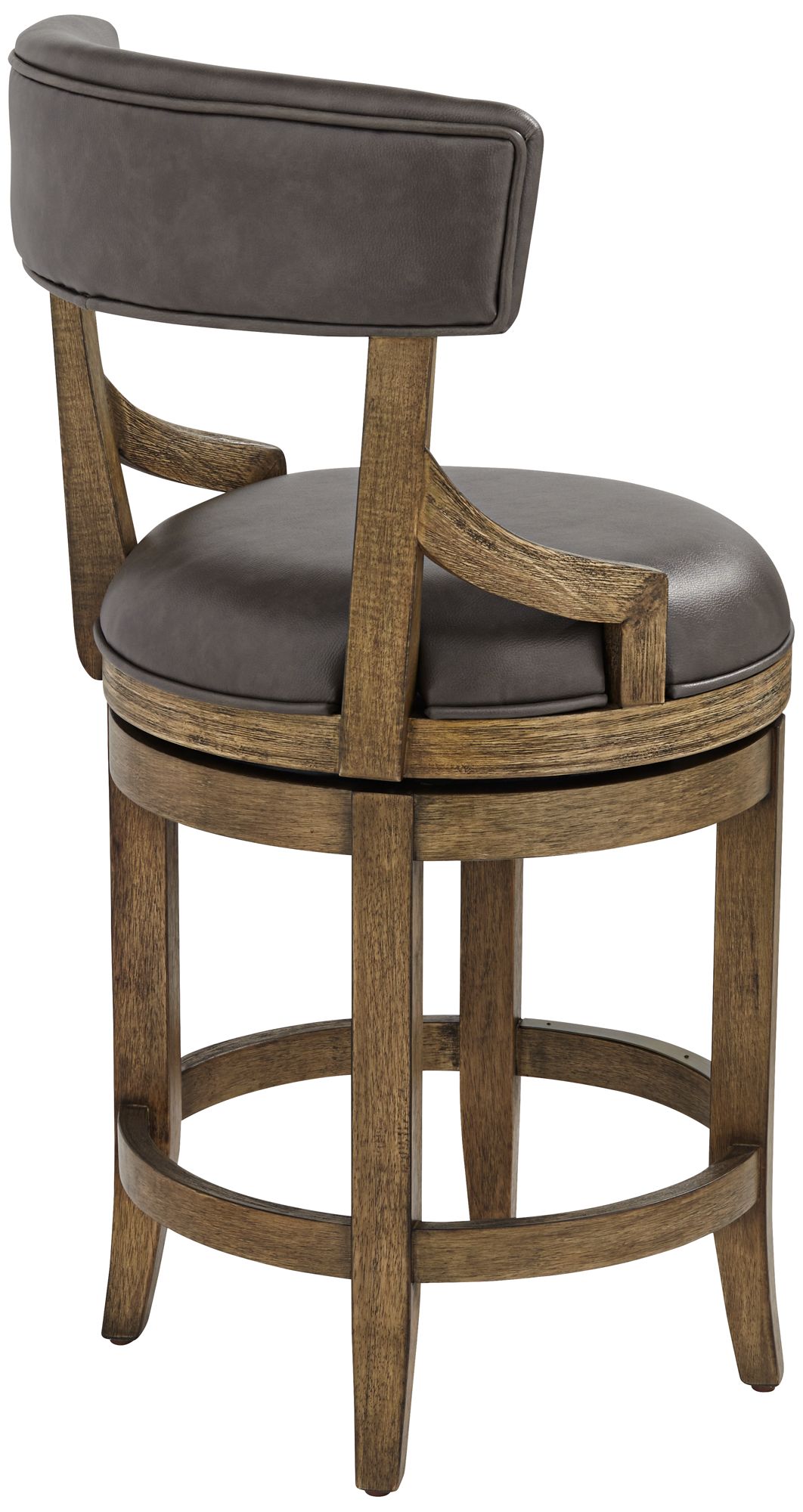 55 Downing Street Lev 24" Vintage Smoke Faux Leather Swivel Stool