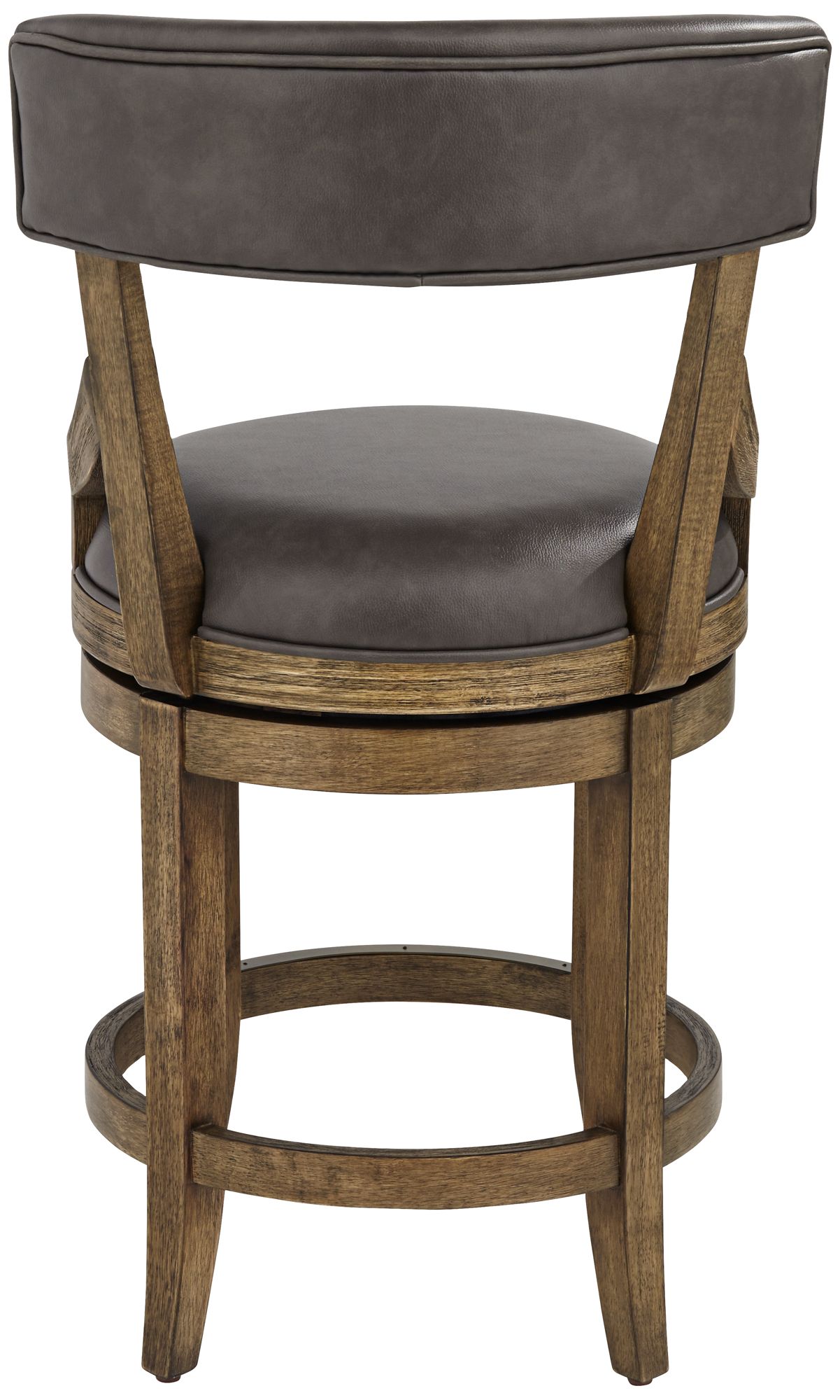 55 Downing Street Lev 24" Vintage Smoke Faux Leather Swivel Stool