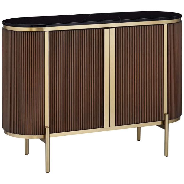 Image 3 55 Downing Street Ludwig 47 1/4" Brown and Black Marble Accent Chest
