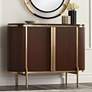 2_55 Downing Street Ludwig 47 1/4" Brown and Black Marble Accent Chest