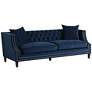 3_55 Downing Street Marilyn 93" Wide Blue Velvet Tufted Upholstered Sofa