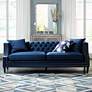 2_55 Downing Street Marilyn 93" Wide Blue Velvet Tufted Upholstered Sofa