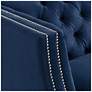 4_55 Downing Street Marilyn 93" Wide Blue Velvet Tufted Upholstered Sofa more views