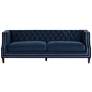 7_55 Downing Street Marilyn 93" Wide Blue Velvet Tufted Upholstered Sofa more views