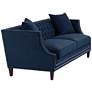 55 Downing Street Marilyn 93" Wide Blue Velvet Tufted Upholstered Sofa in scene