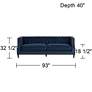 55 Downing Street Marilyn 93" Wide Blue Velvet Tufted Upholstered Sofa in scene