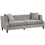 3_55 Downing Street Marilyn 93" Wide Tufted Taupe Gray Velvet Sofa