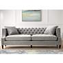 2_55 Downing Street Marilyn 93" Wide Tufted Taupe Gray Velvet Sofa