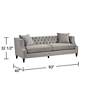 55 Downing Street Marilyn 93" Wide Tufted Taupe Gray Velvet Sofa in scene