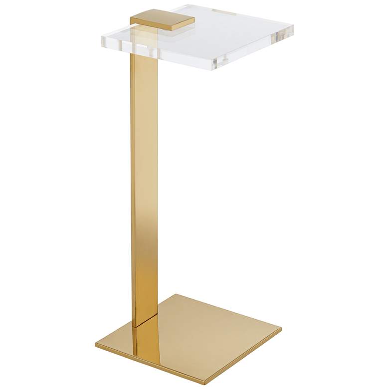 Image 2 55 Downing Street Marten 10" Wide Gold and Acrylic Square Side Table