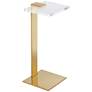 2_55 Downing Street Marten 10" Wide Gold and Acrylic Square Side Table