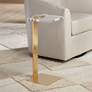 1_55 Downing Street Marten 10" Wide Gold and Acrylic Square Side Table