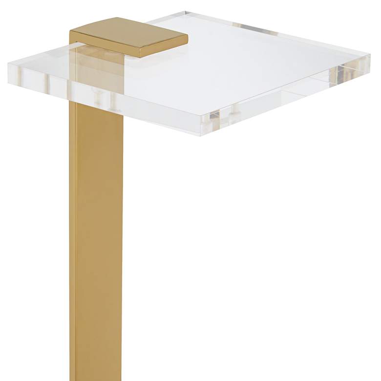Image 3 55 Downing Street Marten 10" Wide Gold and Acrylic Square Side Table more views