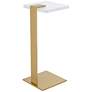 7_55 Downing Street Marten 10" Wide Gold and Acrylic Square Side Table more views