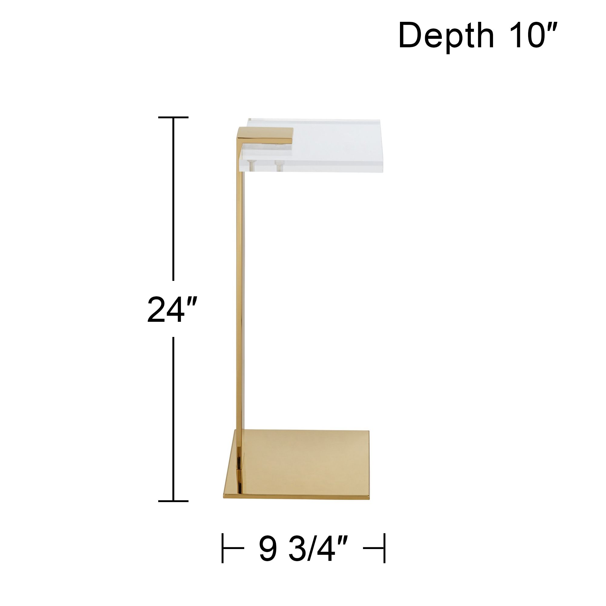 55 Downing Street Marten 10" Wide Gold and Acrylic Square Side Table