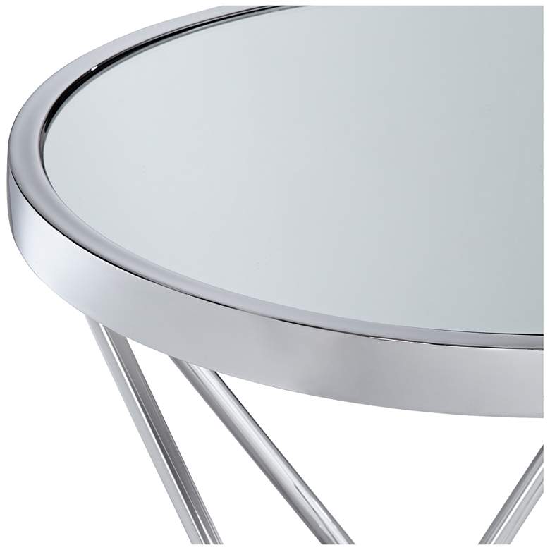 Image 3 55 Downing Street Marty 17 1/2 inch Wide Silver Mirrored Hairpin End Table more views