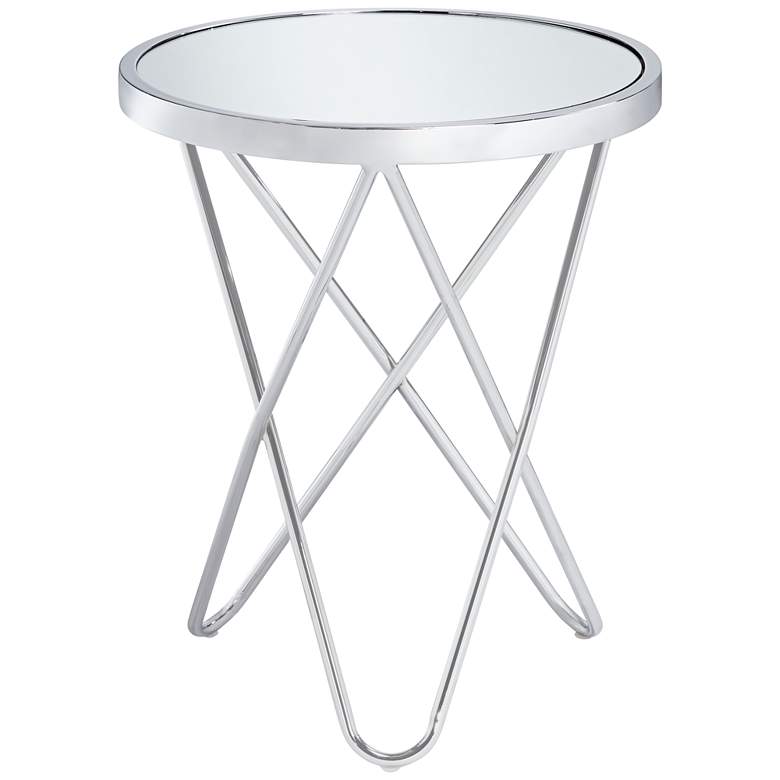 Image 4 55 Downing Street Marty 17 1/2 inch Wide Silver Mirrored Hairpin End Table more views