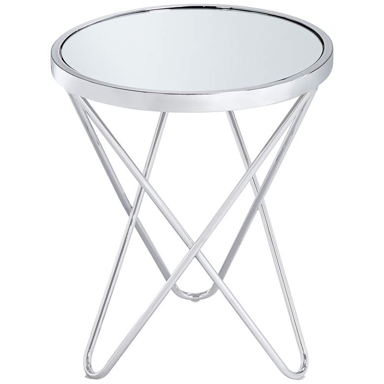 Image 5 55 Downing Street Marty 17 1/2 inch Wide Silver Mirrored Hairpin End Table more views