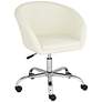 55 Downing Street Nash Creme Faux Leather Modern Adjustable Office Chair in scene