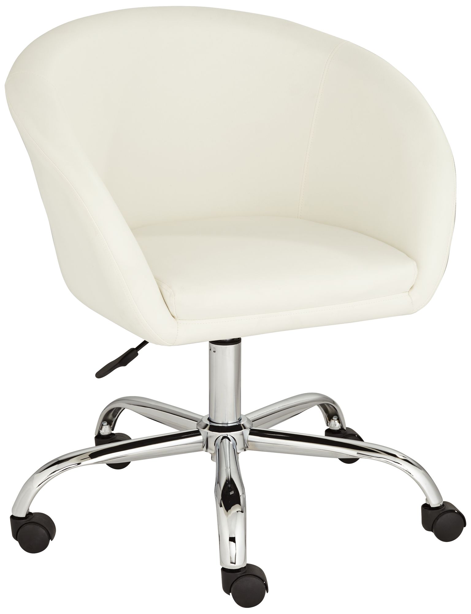 55 Downing Street Nash Creme Faux Leather Modern Adjustable Office Chair in scene
