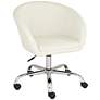 55 Downing Street Nash Creme Faux Leather Modern Adjustable Office Chair in scene
