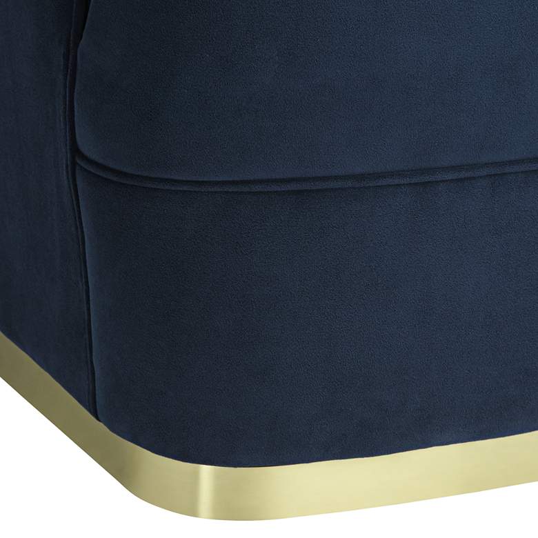 Image 6 55 Downing Street Nebbia 31" Wide Navy Velvet Accent Chair with Pillow more views