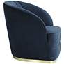 55 Downing Street Nebbia 31" Wide Navy Velvet Accent Chair with Pillow