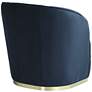 55 Downing Street Nebbia 31" Wide Navy Velvet Accent Chair with Pillow