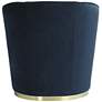 55 Downing Street Nebbia 31" Wide Navy Velvet Accent Chair with Pillow