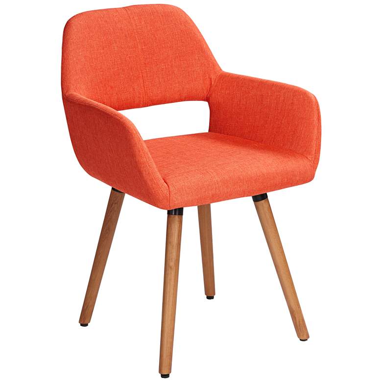 Image 2 55 Downing Street Nelson Orange Fabric Mid-Century Modern Dining Chair