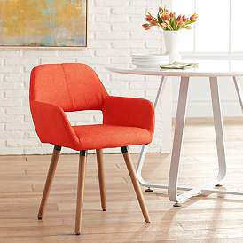 Image1 of 55 Downing Street Nelson Orange Fabric Mid-Century Modern Dining Chair
