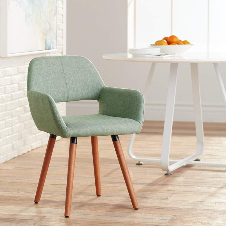 Image 1 55 Downing Street Nelson Sea Foam Green Mid-Century Modern Dining Chair