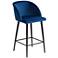 55 Downing Street Nigel 29" Modern Blue Velvet Luxe Barstool