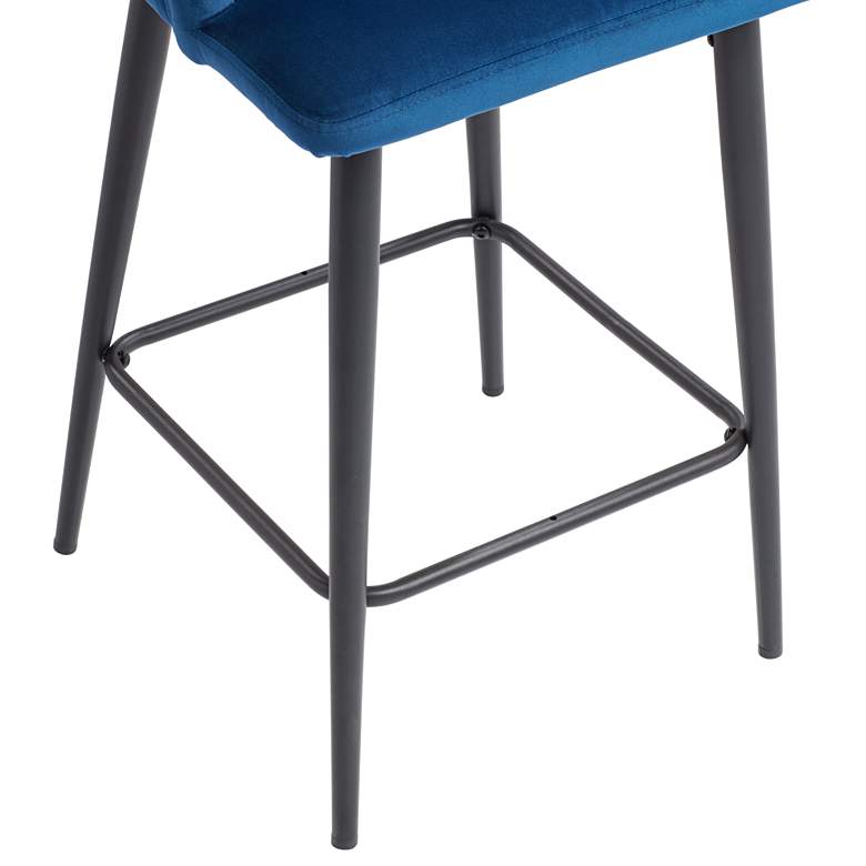 Image 5 55 Downing Street Nigel 29" Modern Blue Velvet Luxe Barstool more views