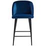 6_55 Downing Street Nigel 29" Modern Blue Velvet Luxe Barstool more views