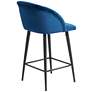 55 Downing Street Nigel 29" Modern Blue Velvet Luxe Barstool
