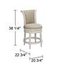 55 Downing Street Oliver 24 1/2" Cream Scroll Swivel Counter Stool