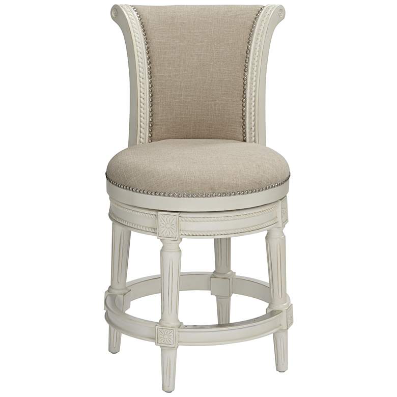 Image 7 55 Downing Street Oliver 24 1/2" Cream Scroll Swivel Counter Stool more views