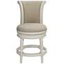 55 Downing Street Oliver 24 1/2" Cream Scroll Swivel Counter Stool