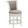 3_55 Downing Street Oliver 24 1/2" Pewter and White Swivel Counter Stool