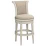 2_55 Downing Street Oliver 30 1/2" Cream Scroll Back Swivel Bar Stool